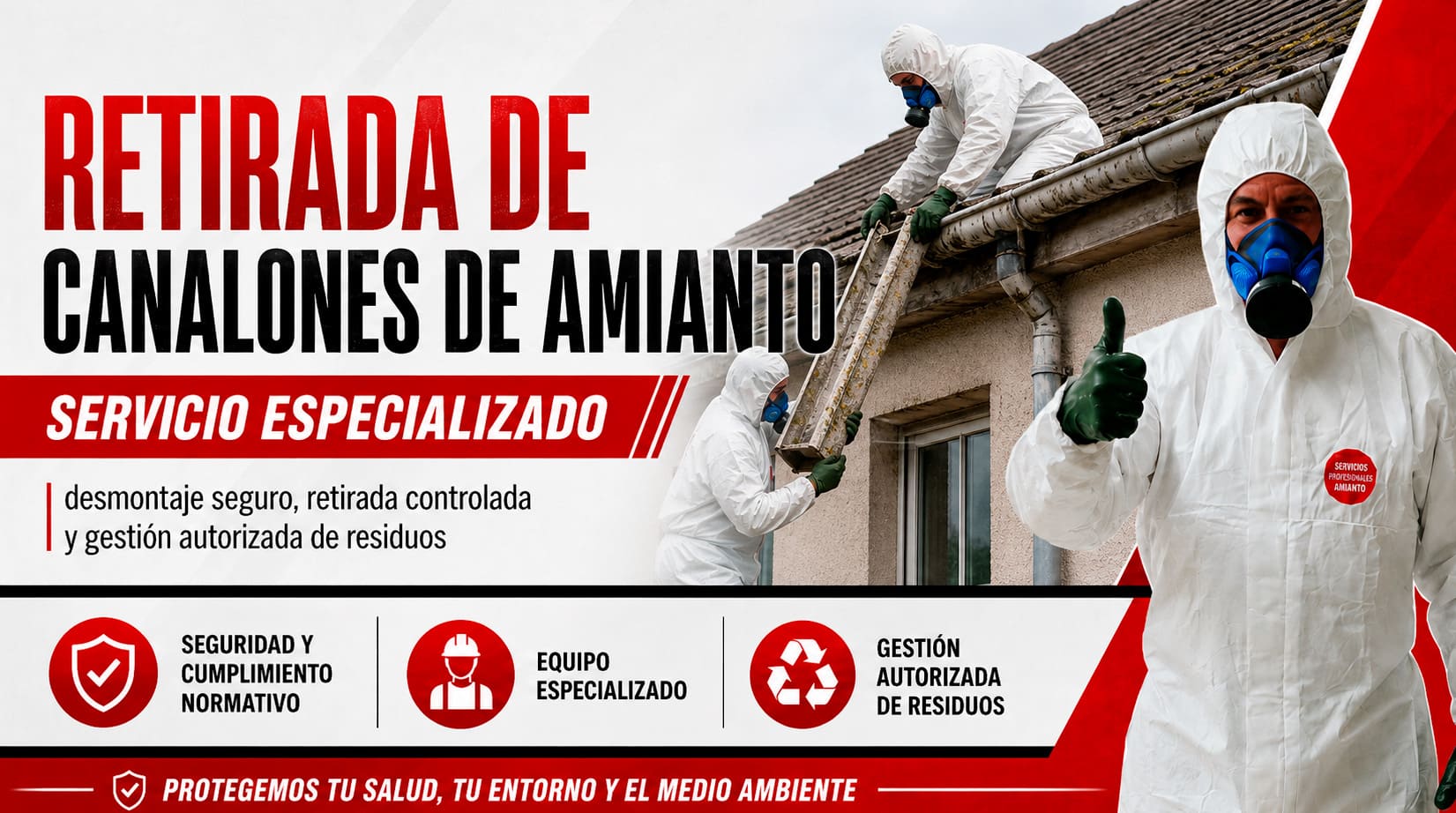 Retirada de canalones de amianto